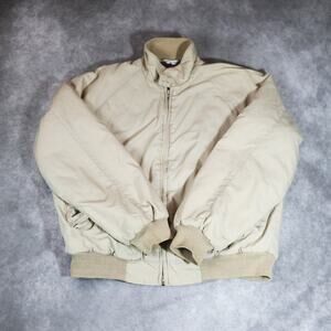 Vintage Windbreaker Tan Harrington Jacket Plaid Lined Bomber Large